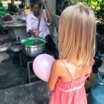 Learning how to make pandan noodles with coconut milk.