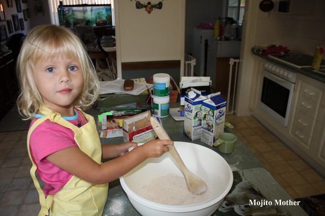 cooking blueberry pancakes