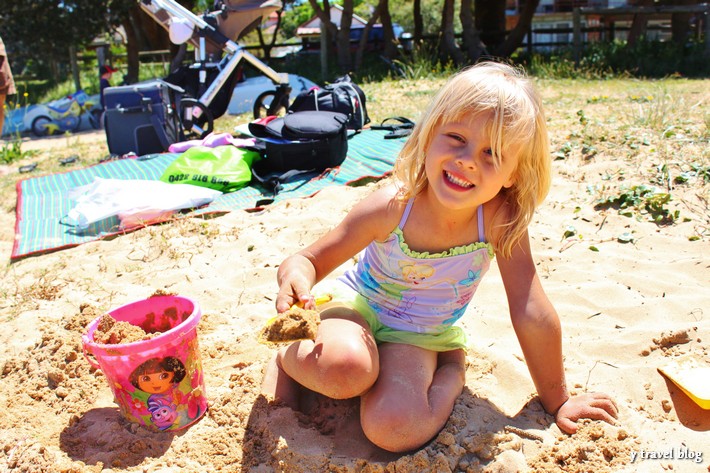 Kalyra building sand castles