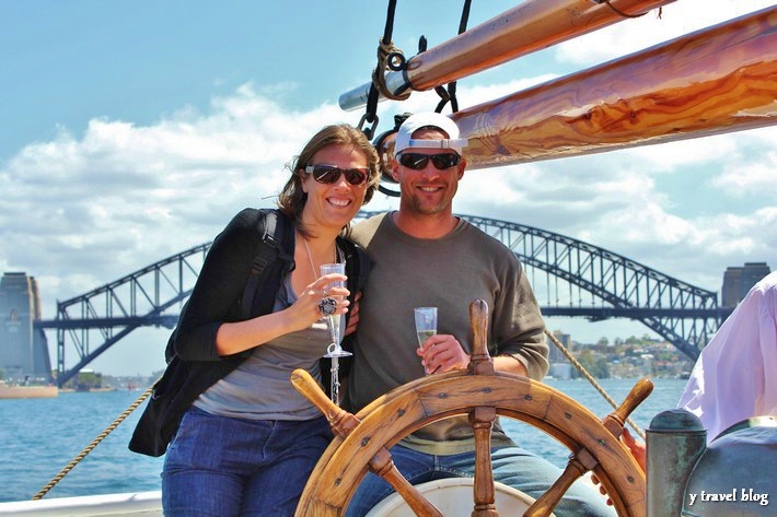 sailing the tall ship Sydney Harbour