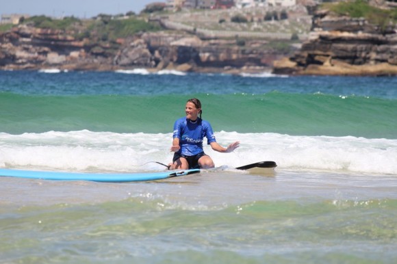 learning to surf at Bondi Beach