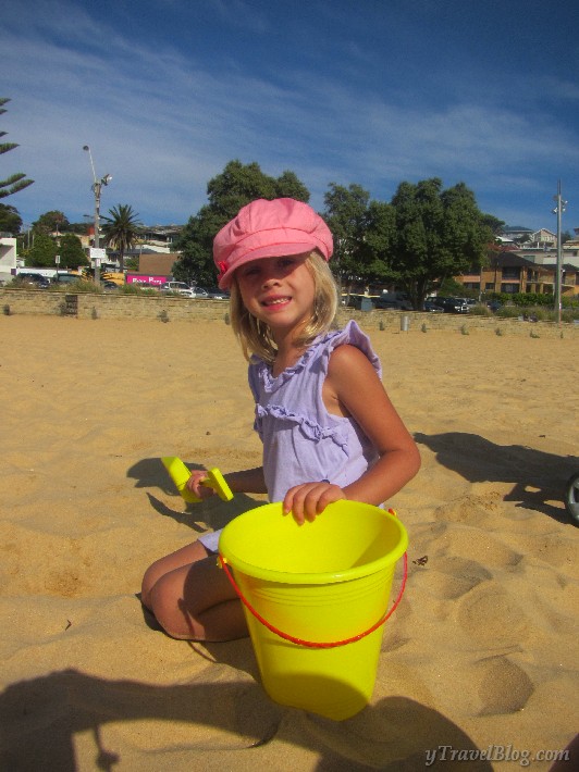 Building sandcastles at the beach