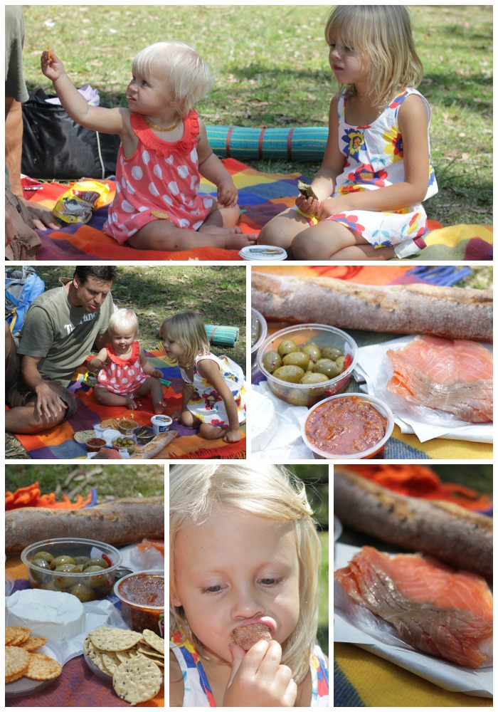 Picnic food at Somersby Falls