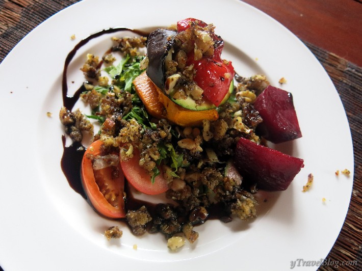 Veggie stack with nut mince